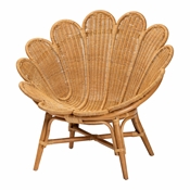 bali & pari Blossom Bohemian Honey Rattan Accent Flower Chair